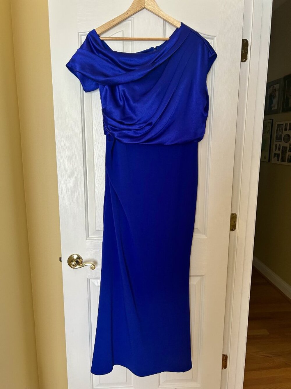 Alexander by Daymor Royal Blue Off-the-Shoulder Mother of the Bride Dress